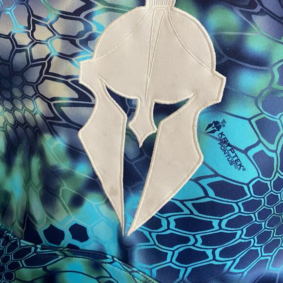 Kryptek Men's Sweatshirt Hoodie Camo Blue Green Logo Size Large Brushed Fleece - Picture 4 of 6